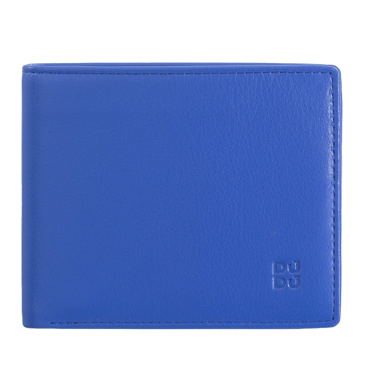 DuDu Pánské štíhlé kožené peněženky s držitelem kreditní karty RFID s barevnými dveřmi peněženky