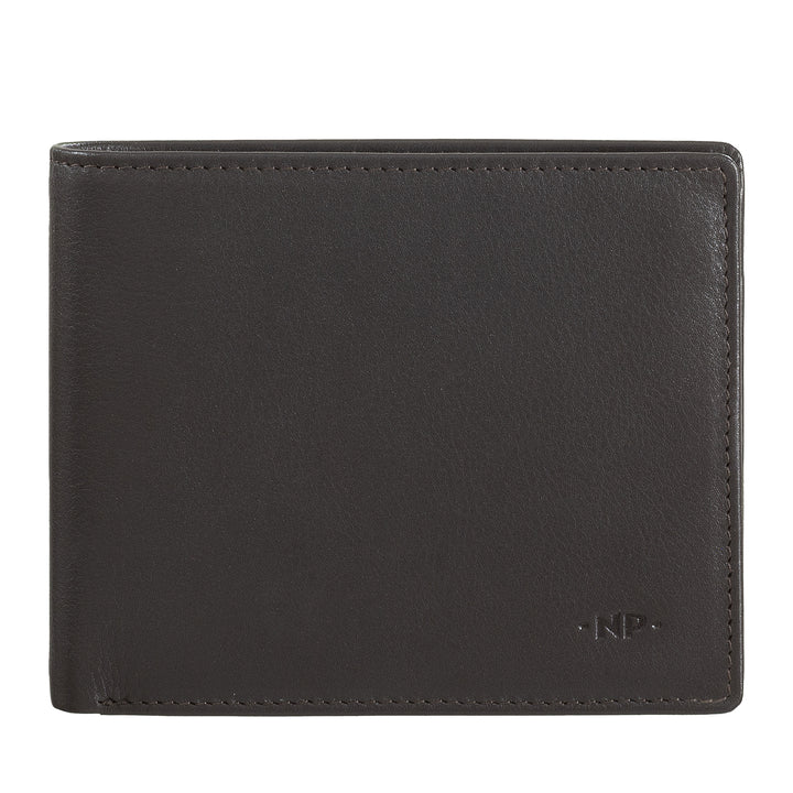 Skórzany portfel męski Nuvola Classic z uchwytem na drzwi i uchwyt na karty kredytowe