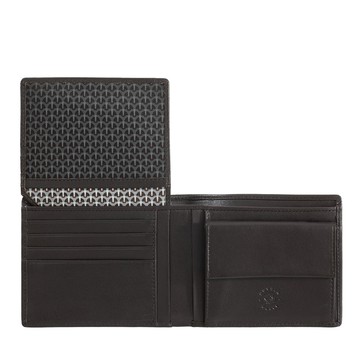 Portefeuille en cuir classique pour homme avec porte-monnaie et porte-cartes de crédit