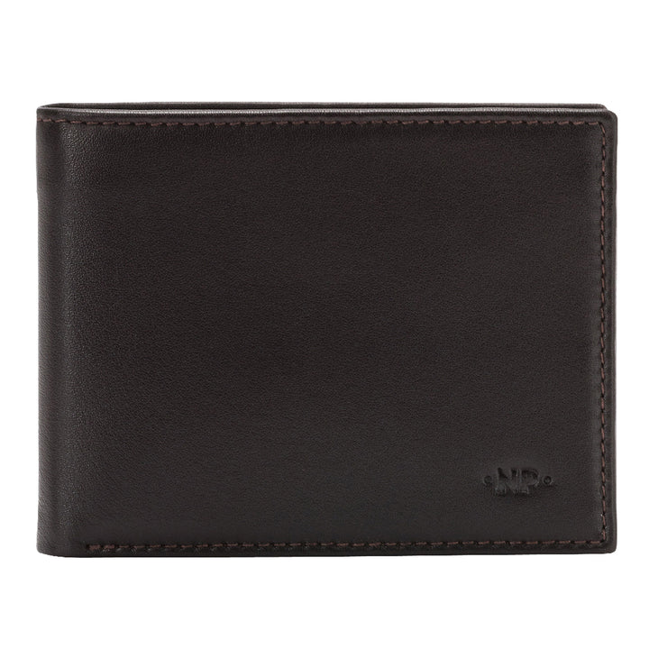 Kožená peněženka Nuvola v pánské kůži s 10 kartami kreditních karet bez předních dveří