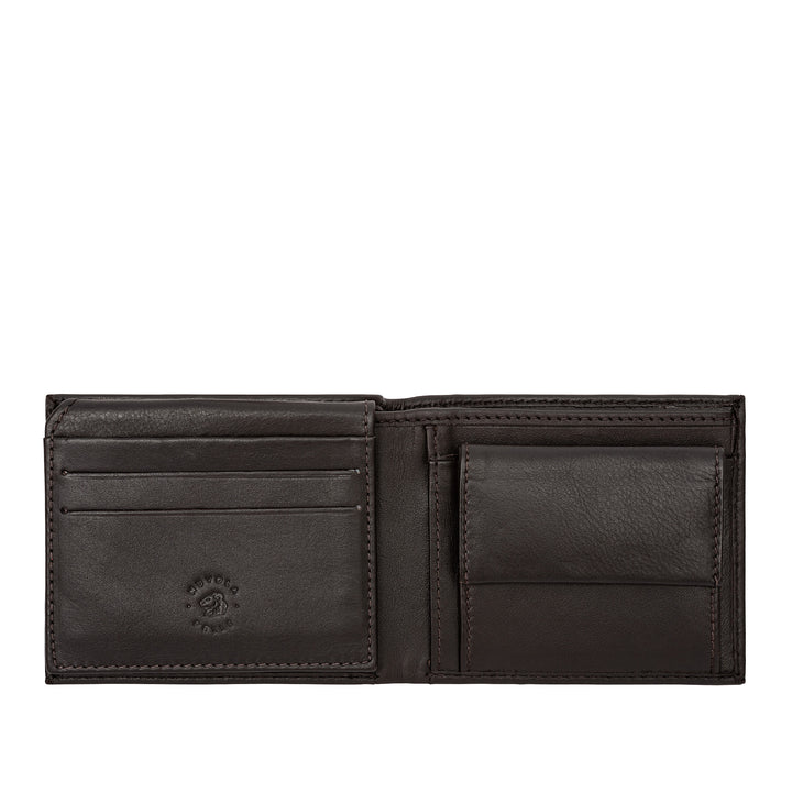 Cloud Leather Men's Small Wallet with Coin Wallet Soft Leather Credit Card Holder Banknotes