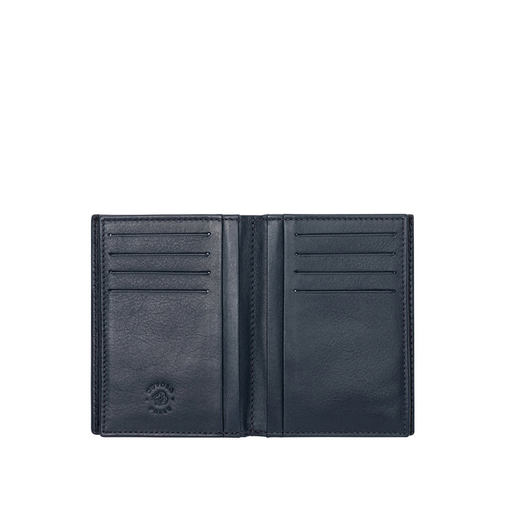 Skórzany portfel Nuvola dla mężczyzn w prawdziwej pionowej skórze nappa z 16 dań