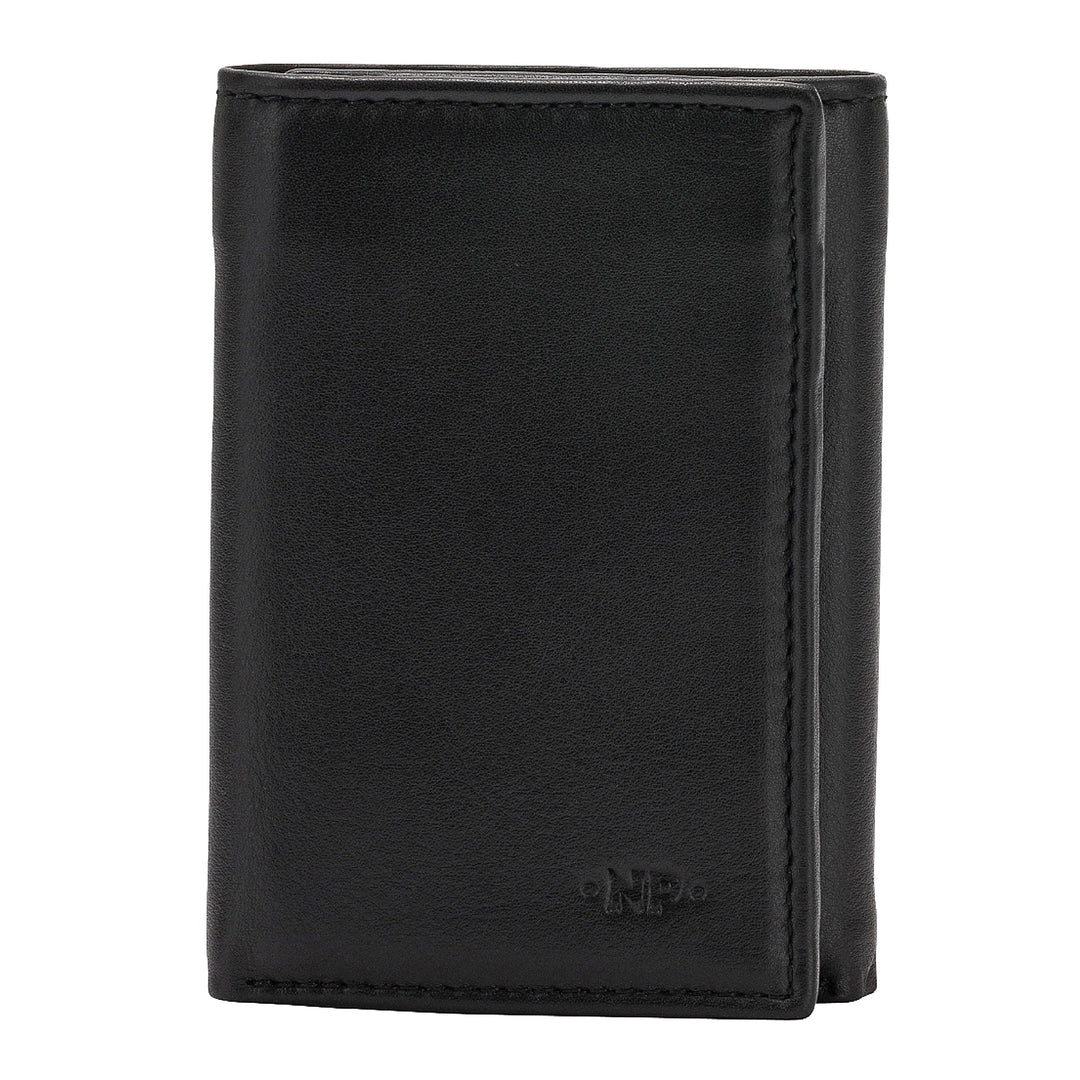 Nuvola Leather Portfolio Vertical Man bez kožené kůže s trojnásobným skládáním s 6 kapsami kreditní karty