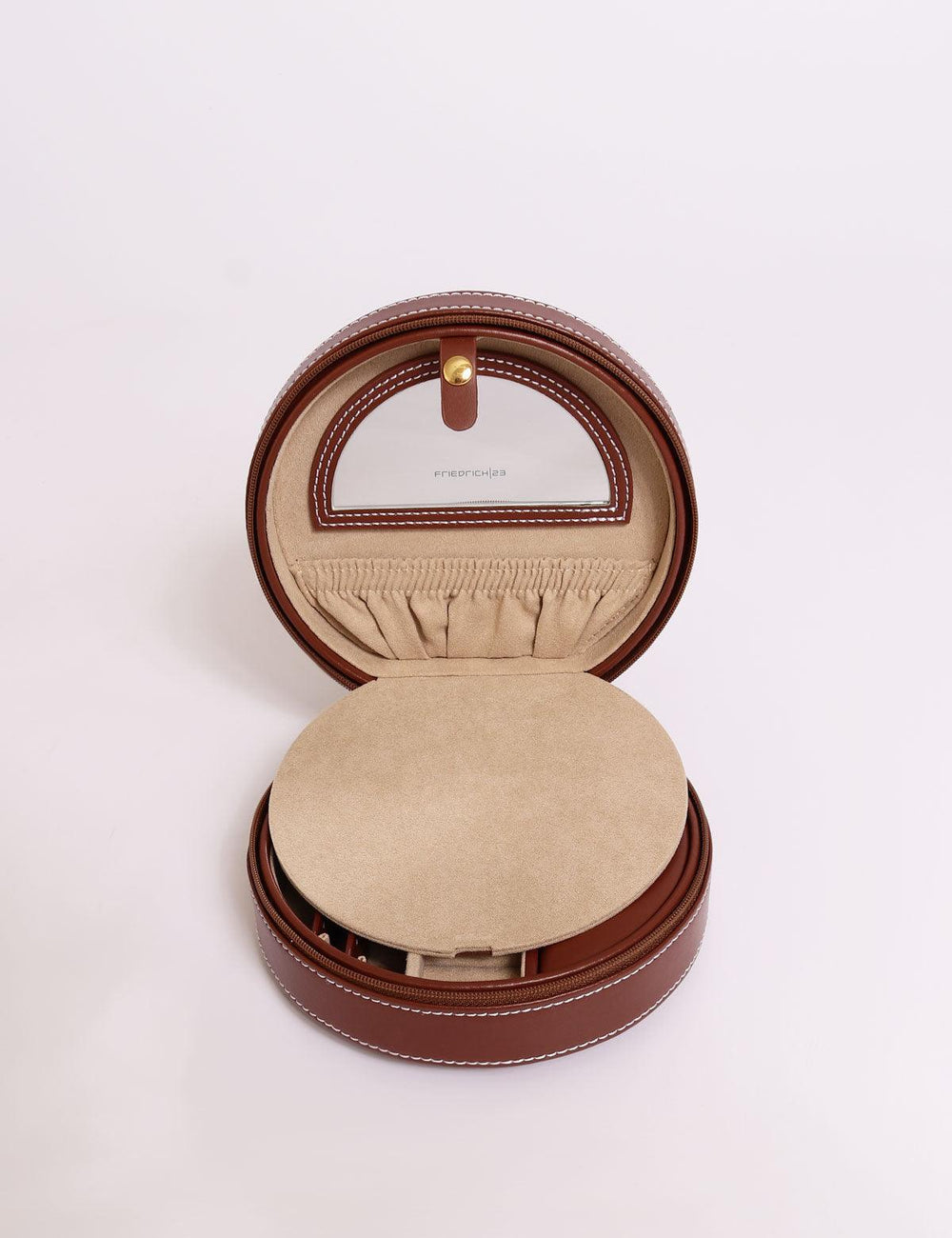 Boîte à bijoux ronde Friedrich23 Cordoba Brown 26216-3 - Capodagli 1937
