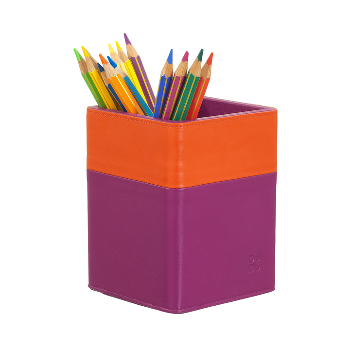 DuDu Design Leder -Schreibtisch Carpennas, Pennehalter für Bürostisch, farbiger Bleistifthalter