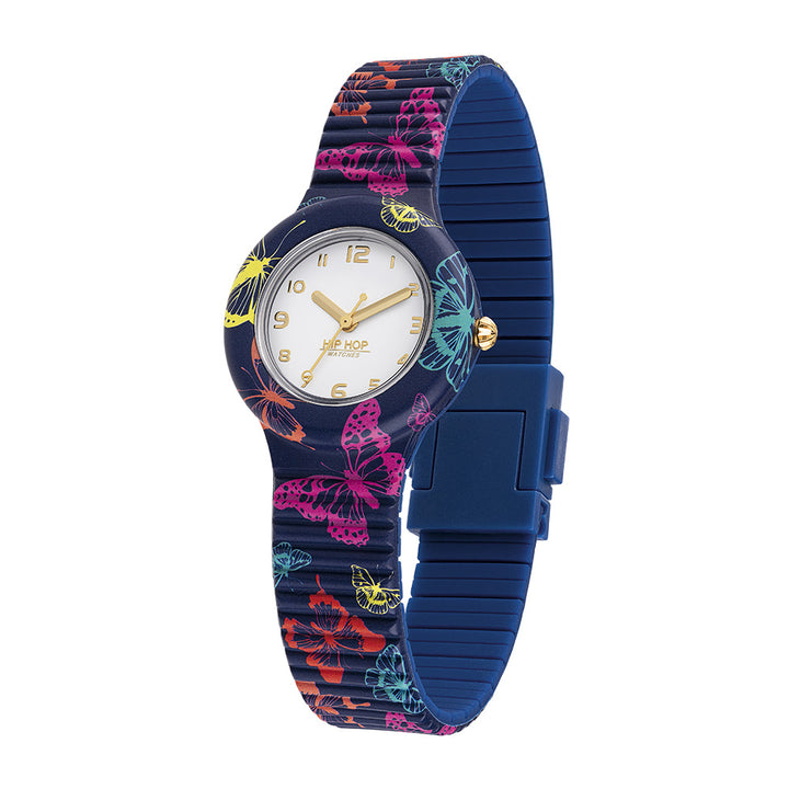 Hip Hop Watch Watch Blue Butterfly Animals Addected Collection 32mm Hwu1059