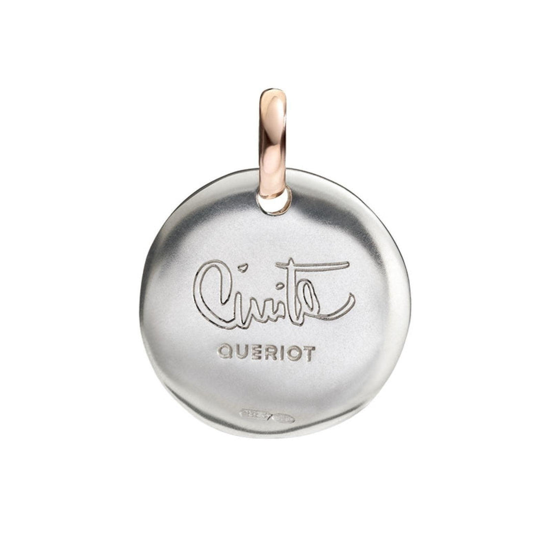 Queriot ciondolo moneta piccola I Love Me argento 925 oro 9kt F13A03S0203 - Gioielleria Capodagli