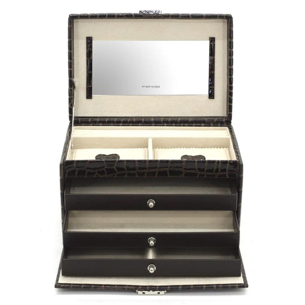 Friedrich23 jewelry box with coconut print Dark Brown 23254-34 - Capodagli 1937