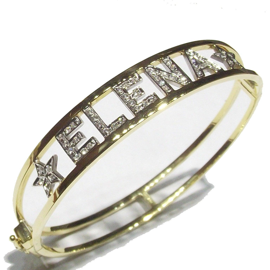 Sidalo bracciale rigido Elena oro giallo e bianco 18kt diamanti 0055BR - Capodagli 1937