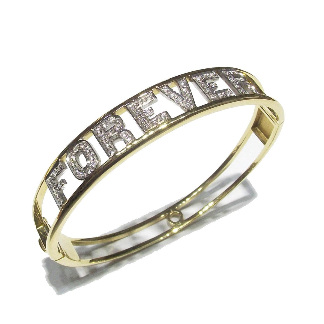 Sidalo bracciale rigido Forever oro giallo e bianco 18kt diamanti 0051BR - Capodagli 1937