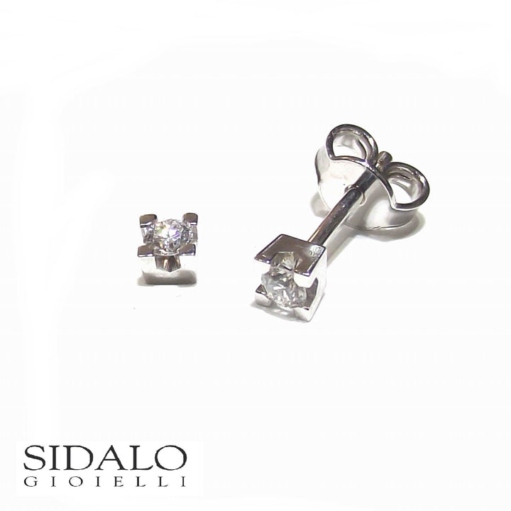 Sidalo orecchini punto luce oro 18kt diamanti 0,18 colore G purezza VS M43-018 - Gioielleria Capodagli