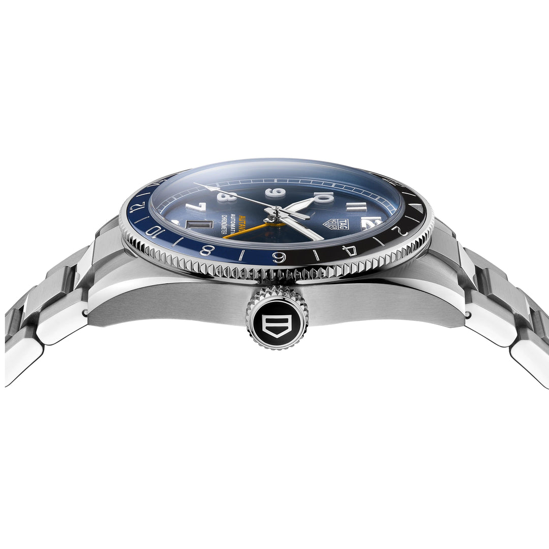TAG Heuer Uhr Autavia COSC GMT Calibre 7 Limited Edition 42 mm blauer Automatikstahl WBE511A.BA0650 – Capodagli 1937
