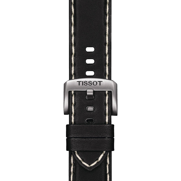 Tissot cinturino orologio Supersport Chrono pelle nero cuciture bianche fibbia acciaio T600.044.982 - Gioielleria Capodagli