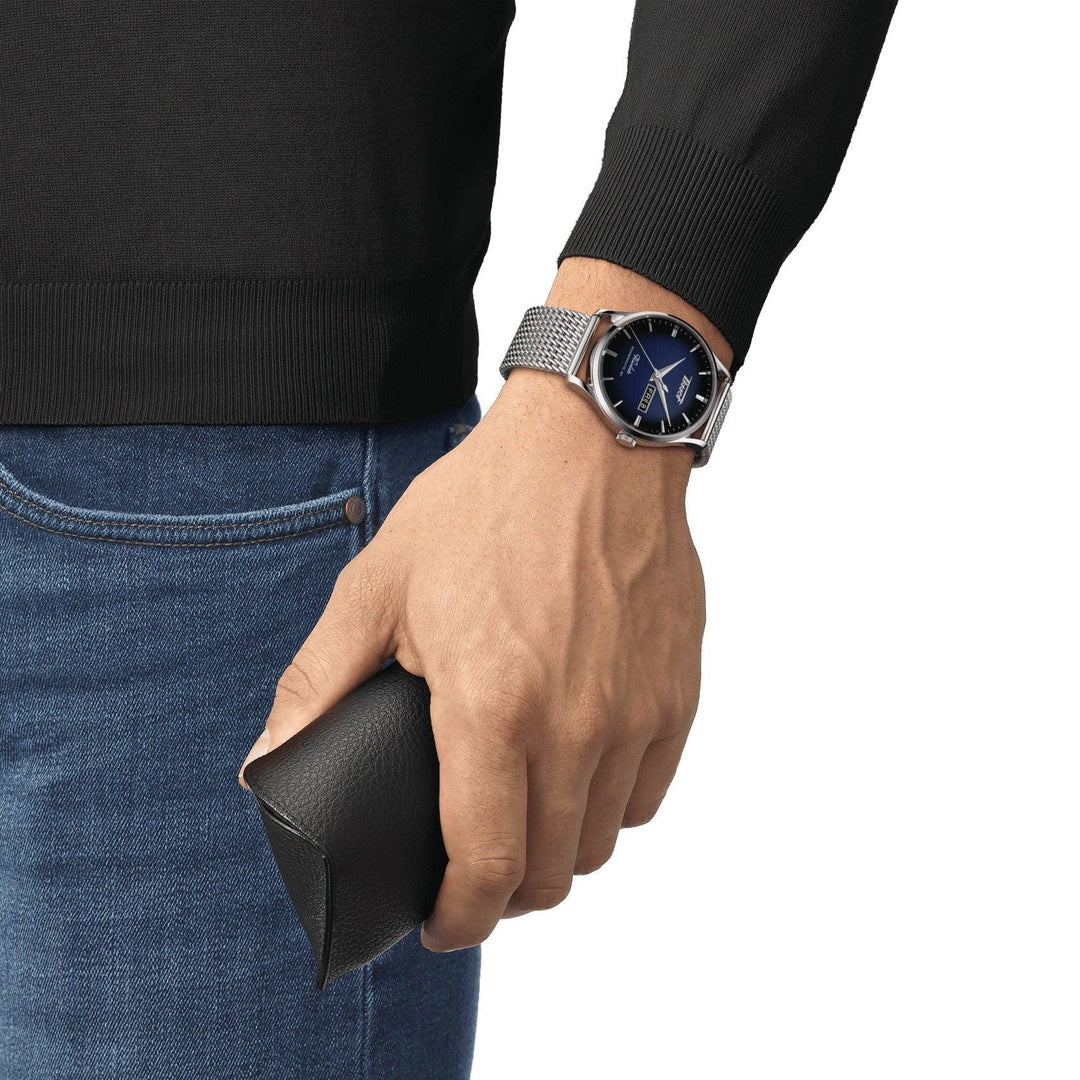 Tissot watch Heritage Visodate Powermatic 80 42mm blue automatic steel T118.430.11.041.00 - Gioielleria Capodagli