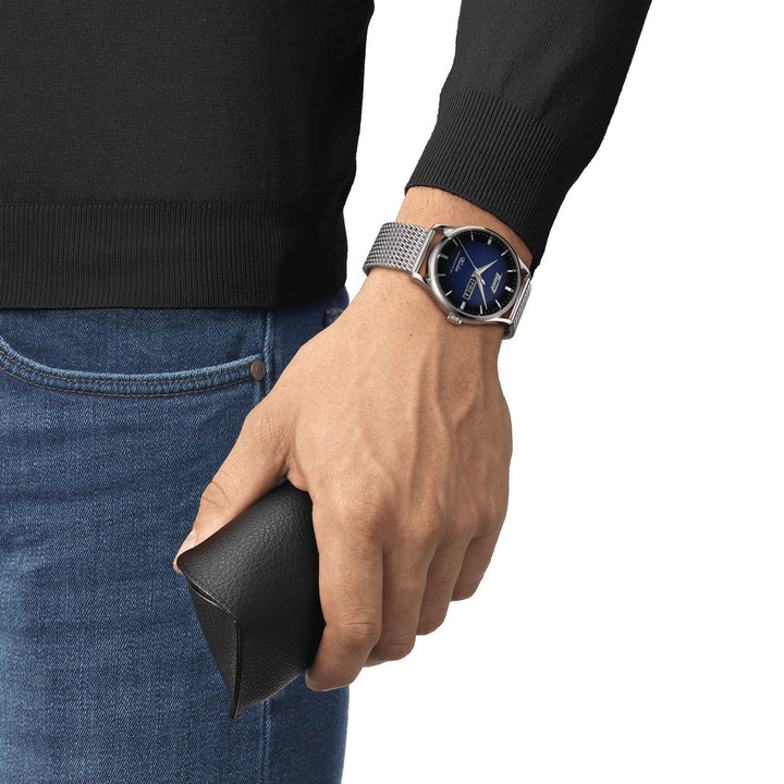 Tissot watch Heritage Visodate Powermatic 80 42mm blue automatic steel T118.430.11.041.00 - Gioielleria Capodagli