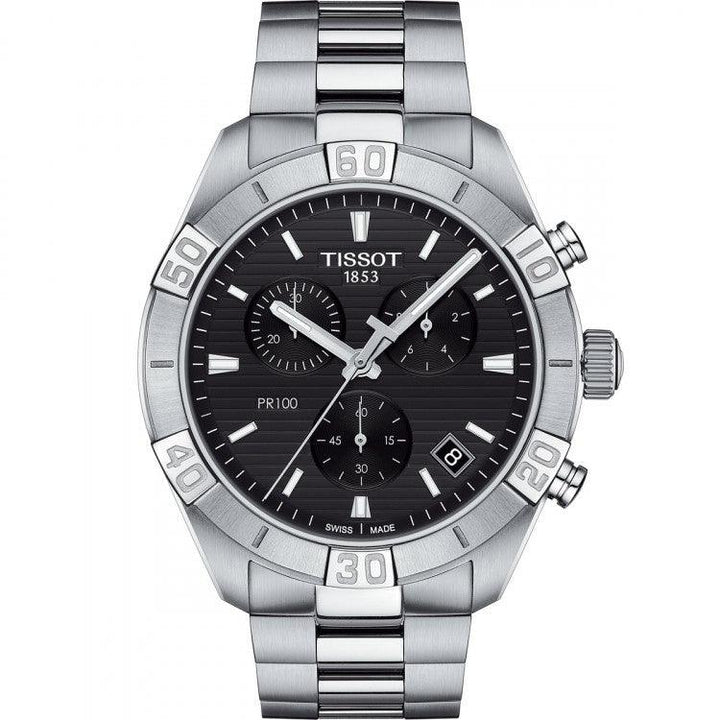 Tissot orologio PR 100 Sport Gent Chronograph 44mm nero quarzo acciaio T101.617.11.051.00 - Gioielleria Capodagli