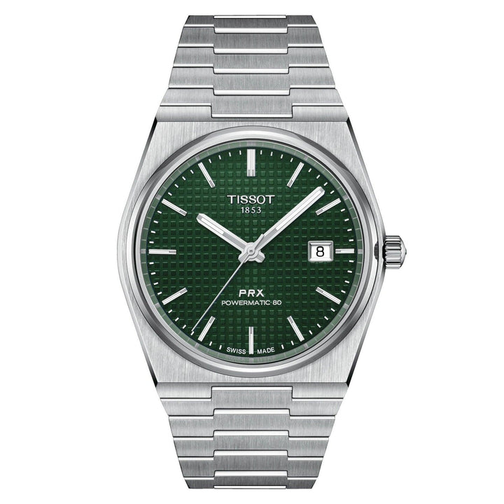 Tissot orologio PRX Powermatic 80 40mm verde automatico acciaio T137.407.11.091.00 - Capodagli 1937