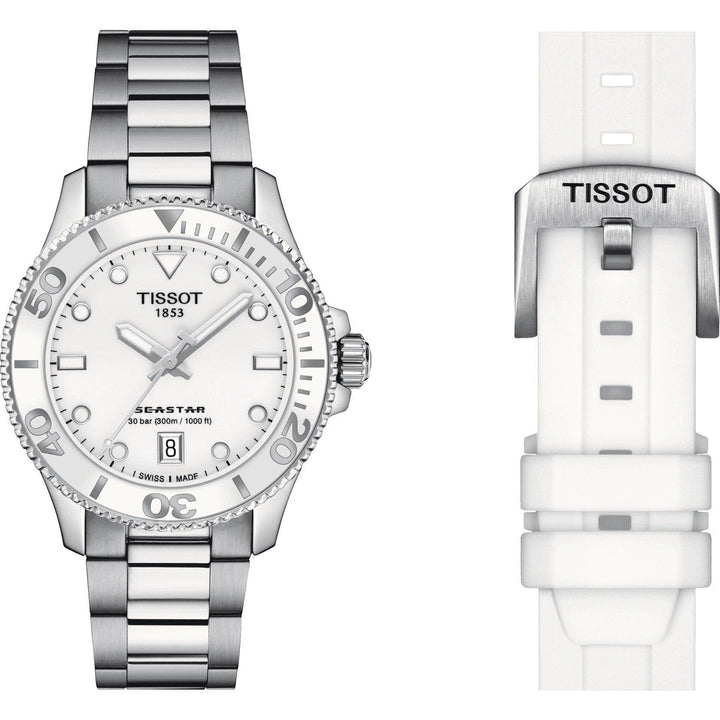 Tissot orologio Seastar 1000 36mm bianco quarzo acciaio T120.210.11.011.00 - Capodagli 1937