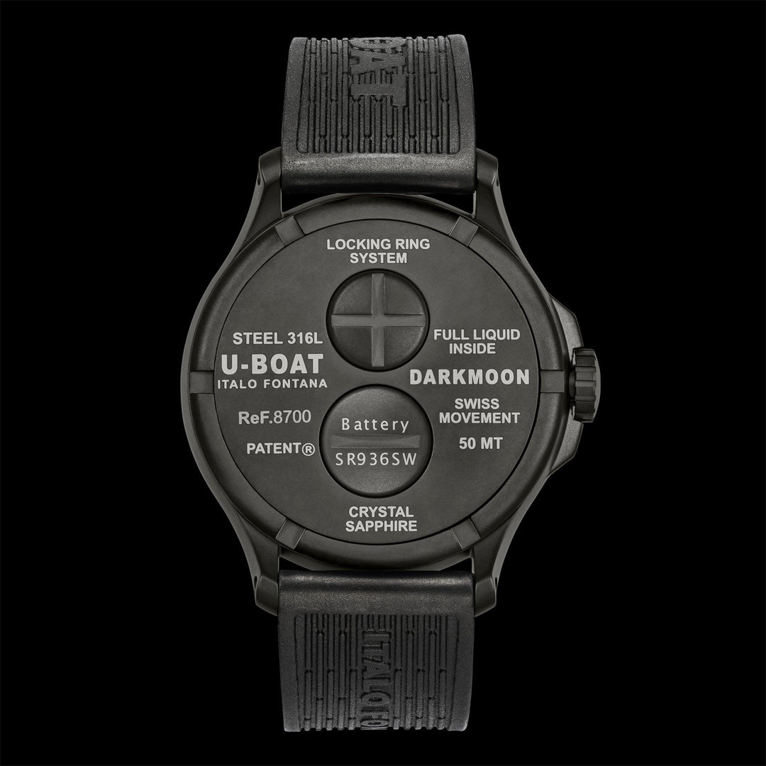 U-BOAT orologio DARKMOON 44mm BROWN IPB SOLEIL quarzo acciaio finitura IPB nero 8699/B - Capodagli 1937