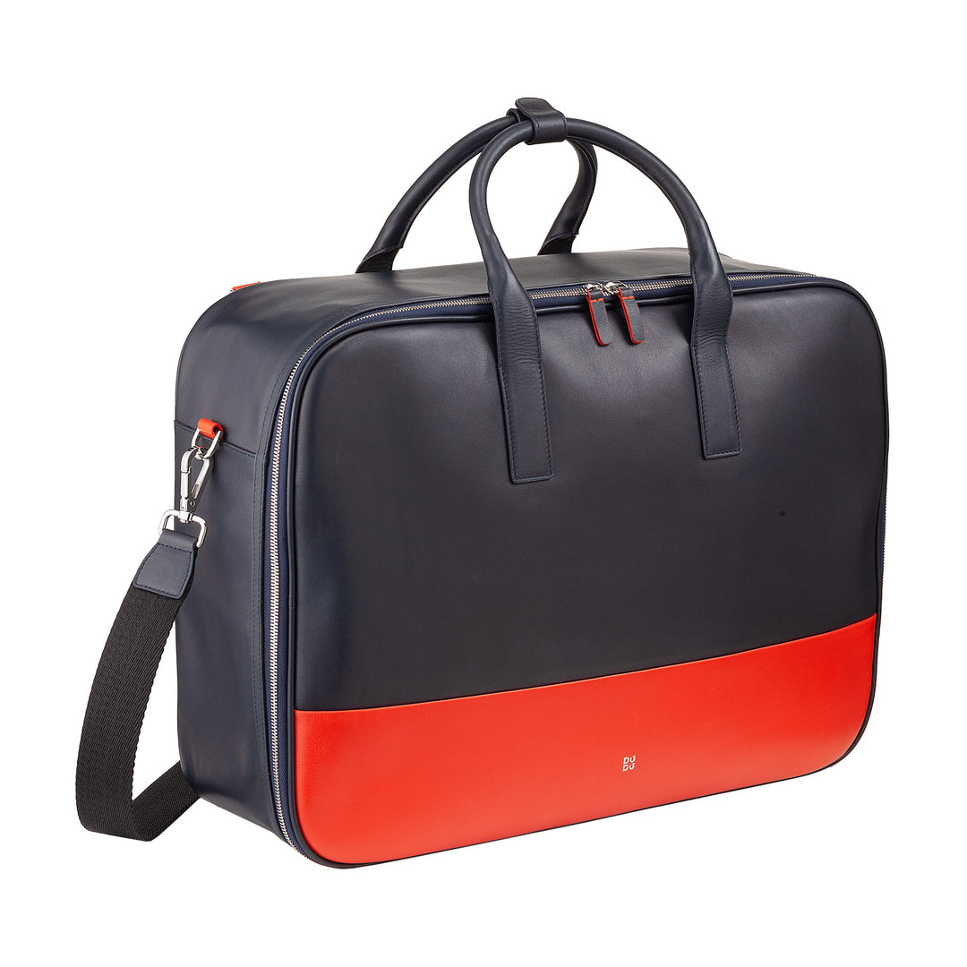 DuDu Cestovní kufr pro muže ve vysoce kvalitní kožené ženě, 33 -litrový cestovní batoh, ruční zavazadla, taška na ramen se zipem