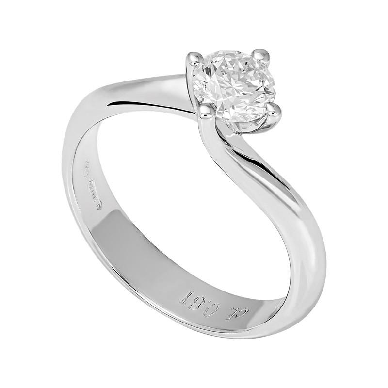 World Diamond Group anello solitario Valentino oro bianco 18kt diamante 0,32ct AB1625-032-B - Gioielleria Capodagli