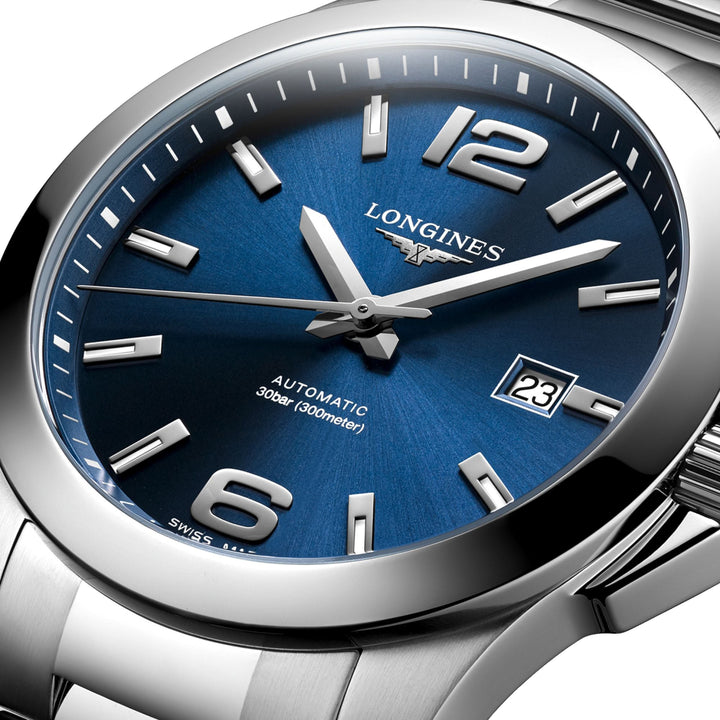 Longines verovering 41 mm Watch automatisch blauw staal L3.777.4.99.6