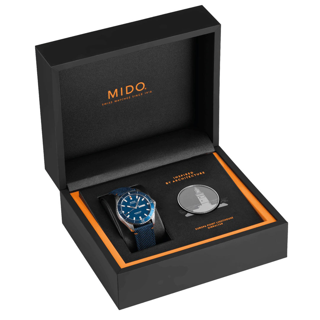 Mido Watch Ocean Star 20. rocznica inspirowana architekturą limitowaną edycję 1841 sztuk 42 mm Automatyczna niebieska stal M026.430.17.041.01