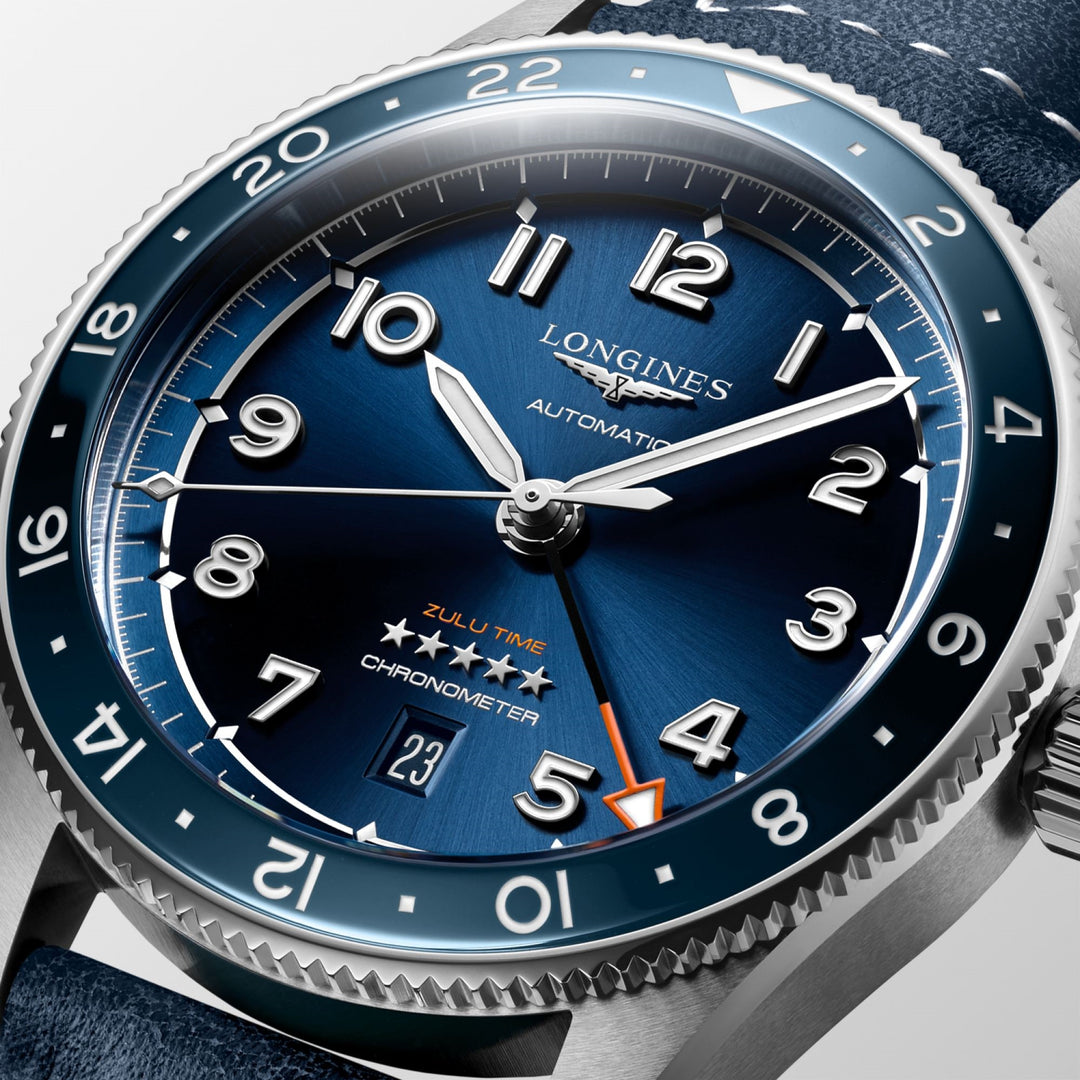 Longines Watch Spirit Zulu Time 42 mm Blue Automatyczna stalowa stal L3.812.4.93.2