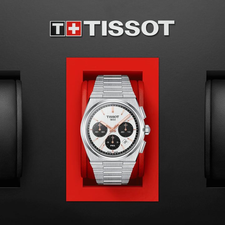 Tisssot watch Prx automatic Chronograph 42mm white automatic steel T137.427.111.011.00