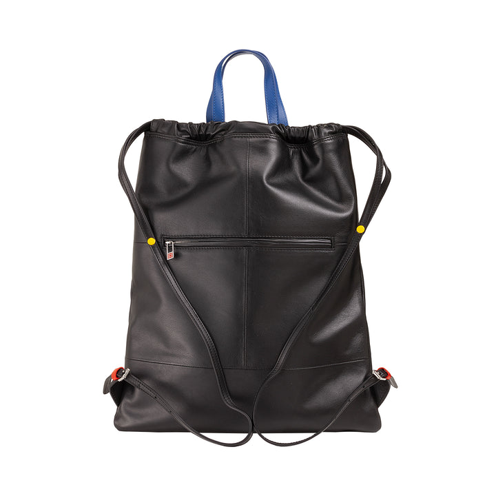 DuDu Rucksack in Sacca in Leder für Mode -Sport -Bag -Bag -Bag mit Coulisse und dünnen Leder -Schultergurten