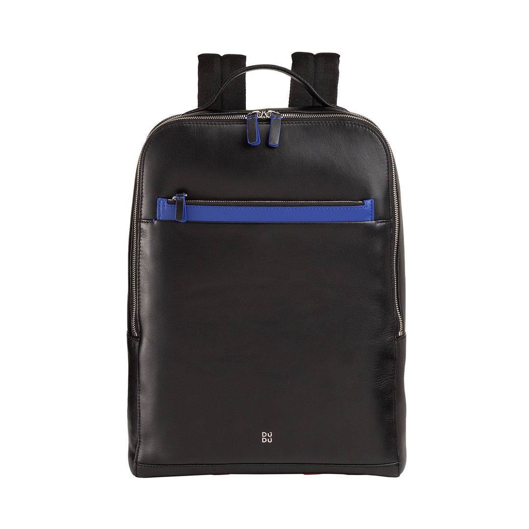 DuDu Přenosný batoh a kožený tablet PC PC, dvojitý zip Anti -Theft Batoh, Travel Backpack s útokem na vozík