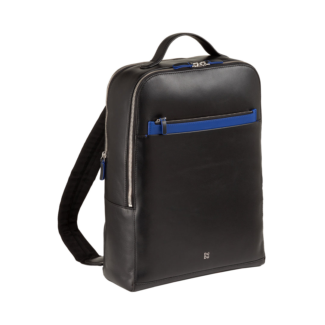 DuDu Portable PC Men's Backpack en lederen tablet, dubbele rits tegen -deft rugzak, reis -rugzak met trolleyaanval