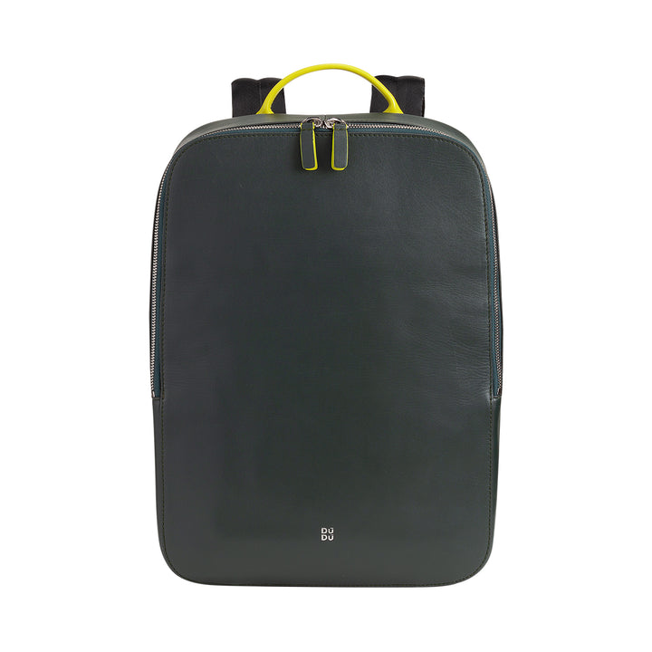 DuDu PC batoh až 14 palců ve skutečné barevné elegantní kůži, přenosné batoh MacBook a iPad tableta se zipem zipu