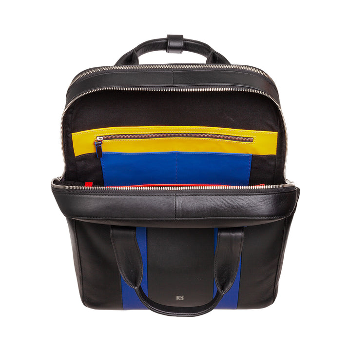 DuDu Batoh pro muže skutečné kožené pánské, batoh PC do 16 ”, držák tabletů, batoh cestovního batohu s elegantním barevným obchodem s útokem vozíku